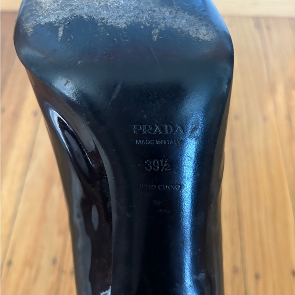 Black and Red Prada Peep Toes, 4-inch Heel - Picture 5 of 8